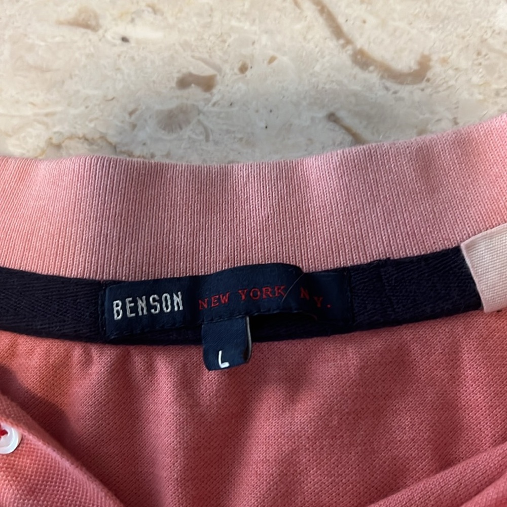 Benson New York NY pink polo gradient men’s large shirt - Picture 2 of 8